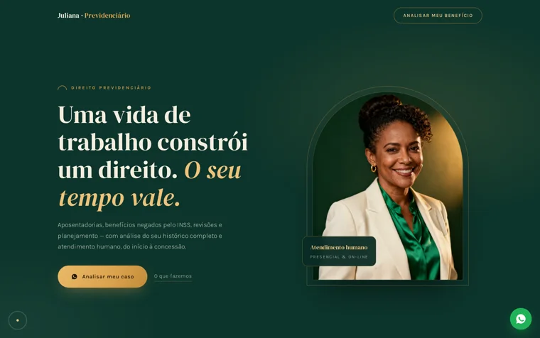 Landing de advocacia previdenciária